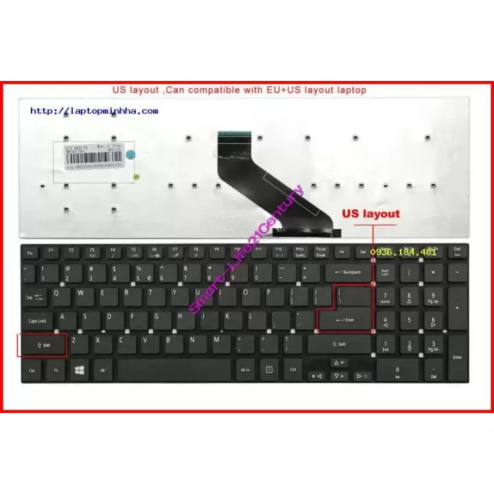  ảnh phóng to thứ   3 của   Bàn phím Acer Aspire E5-771