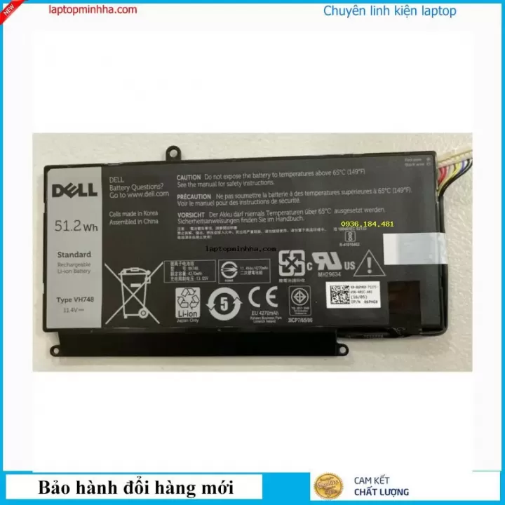  ảnh phóng to thứ   4 của   Pin Dell 6PHG8 Zin