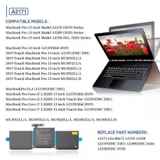 Ảnh sản phẩm Pin MacBook Pro 13-inch 1.7 GHZ Core I7(I7-8557U) A2289, Pin MacBook Pro 13-inch 1.7 GHZ Core I7(I7-..