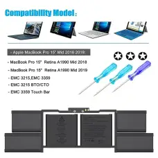 Ảnh sản phẩm Pin Macbook Pro 15 inch TOUCH BAR A1990(EMC 3359), Pin Macbook Pro 15 inch TOUCH BAR A1990(EMC 3359)