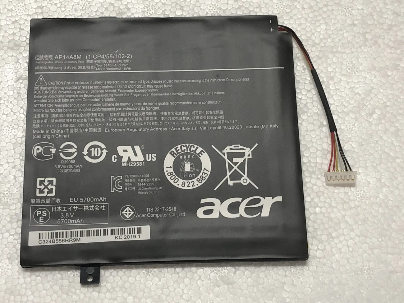 Pin Acer AP14A8M zin mặt trước