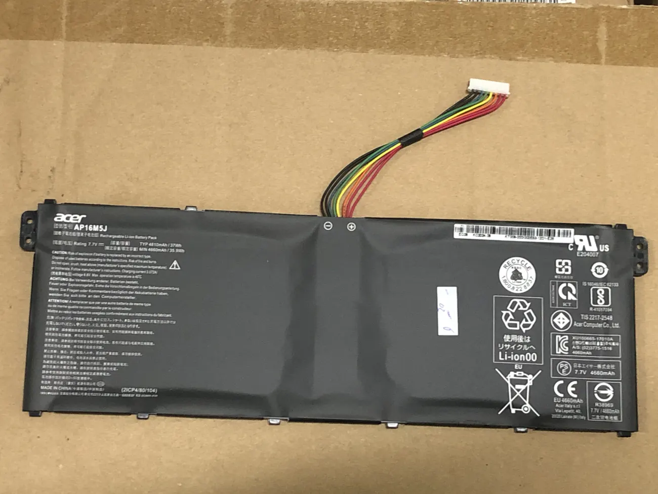 Pin Acer AP16M5J  zin mặt trước