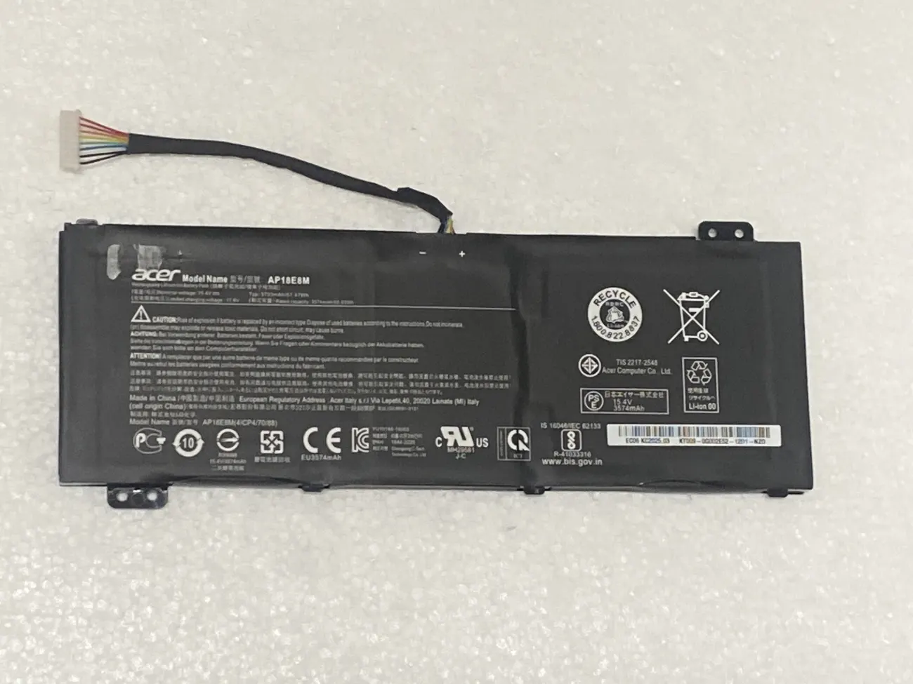 PIN ACER NITRO 5 AN515 , AP18E7M (ZIN) - 4 CELL , mặt trước
