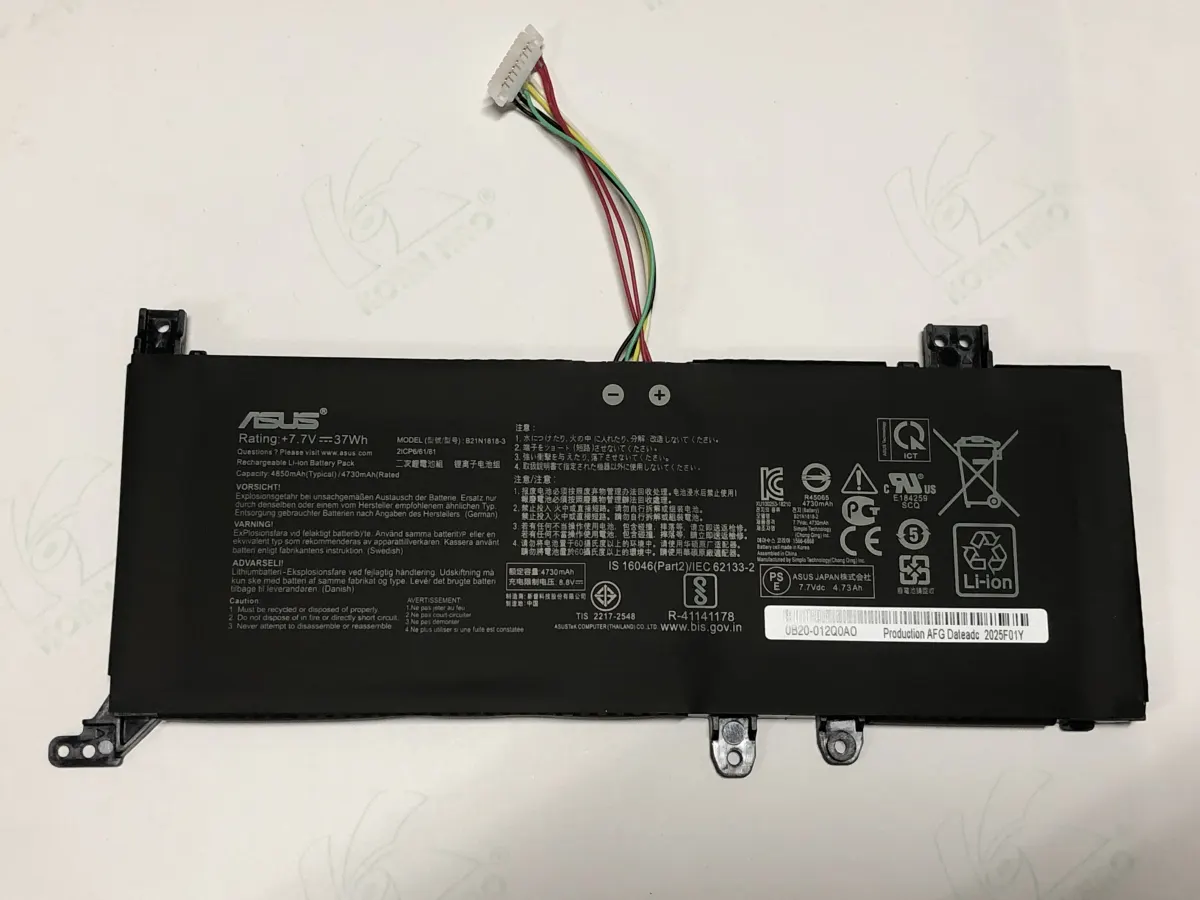Pin ASUS X412 X409 C21N1818-2 (ZIN) - 2 CELL, 2 trên, 3 dưới mặt trước