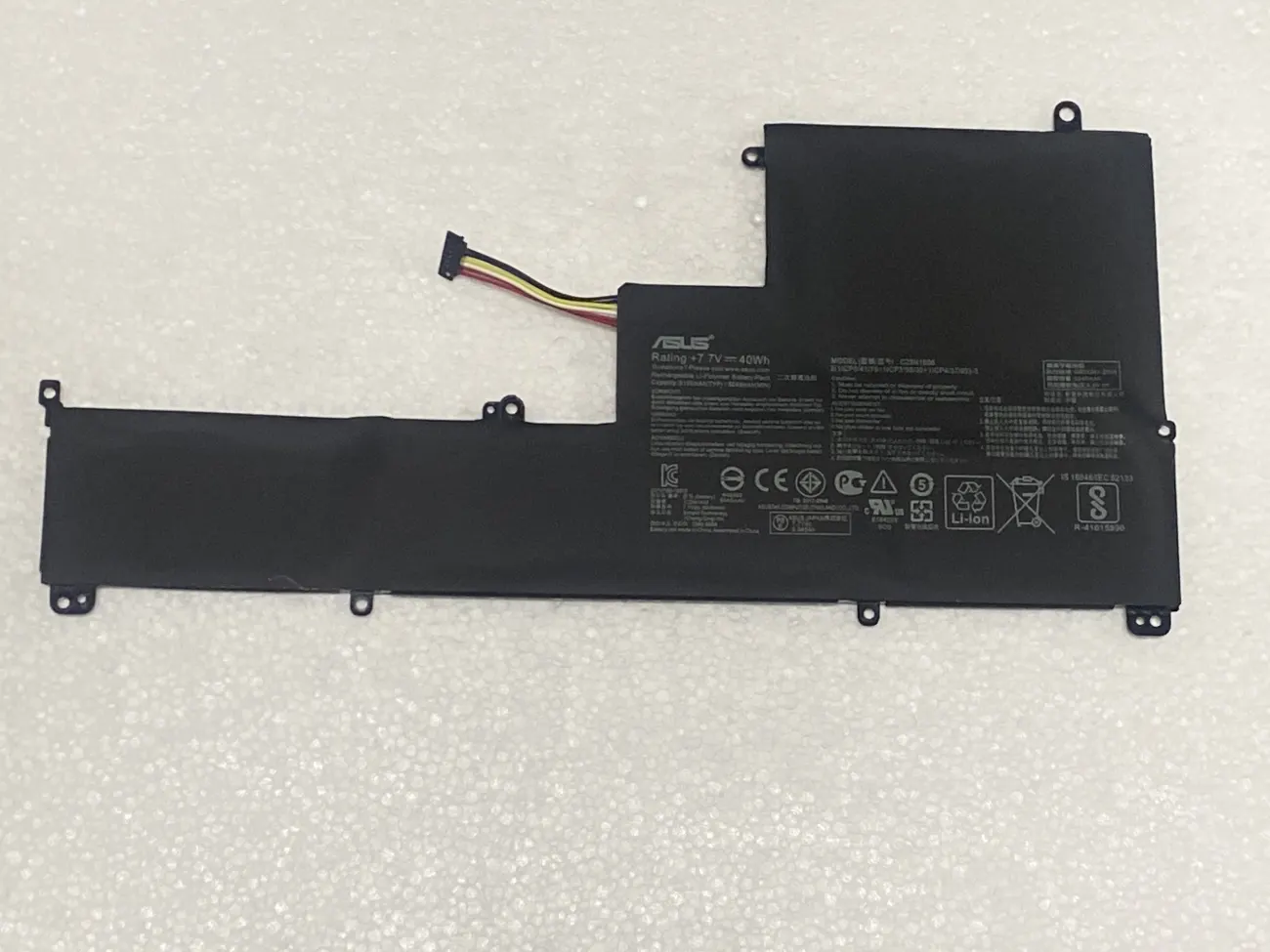 PIN ASUS UX390 C23N1606 (ZIN) - 2 CELL - Asus Zenbook 3 UX390 UX390A UX390UA, C23N1606 mặt trước