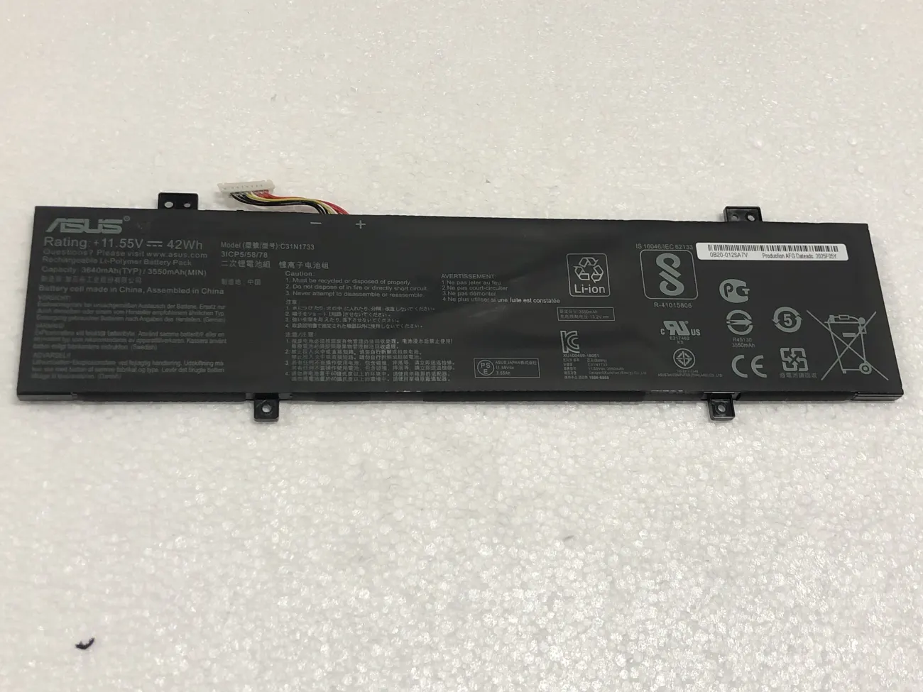 Pin ASUS TP412 C31N1733 (ZIN) - 3 CELL mặt trước
