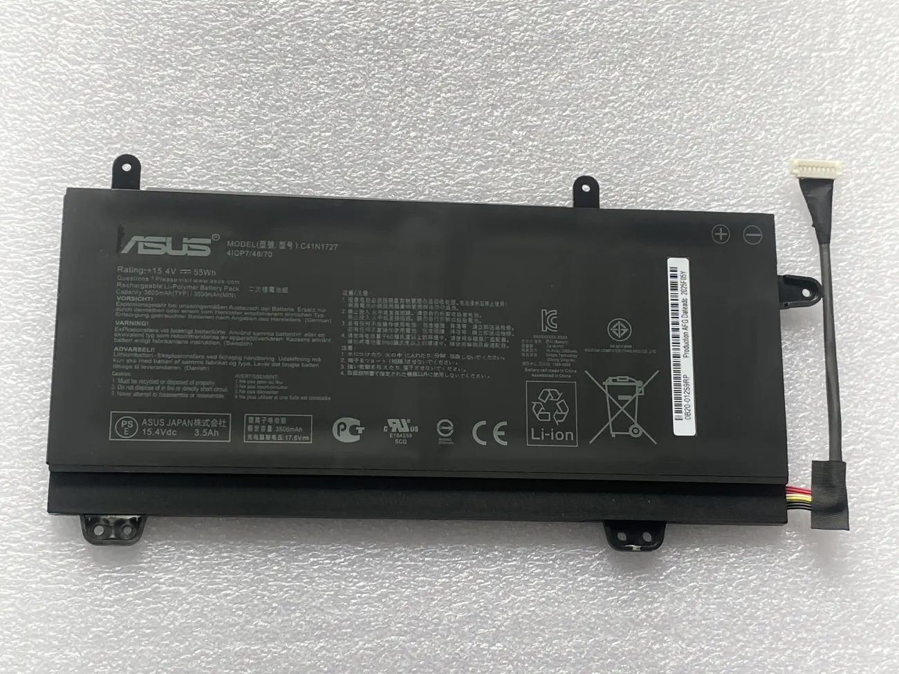 PIN ASUS GU501 C41N1727 (ZIN) - 4 CELL - Asus ROG GU501 GU501G GU501GM GZ024T GZ045T, Asus ROG Zephyrus GM501 GM501G GM501GM GM501GS, C41N1727 mặt trước