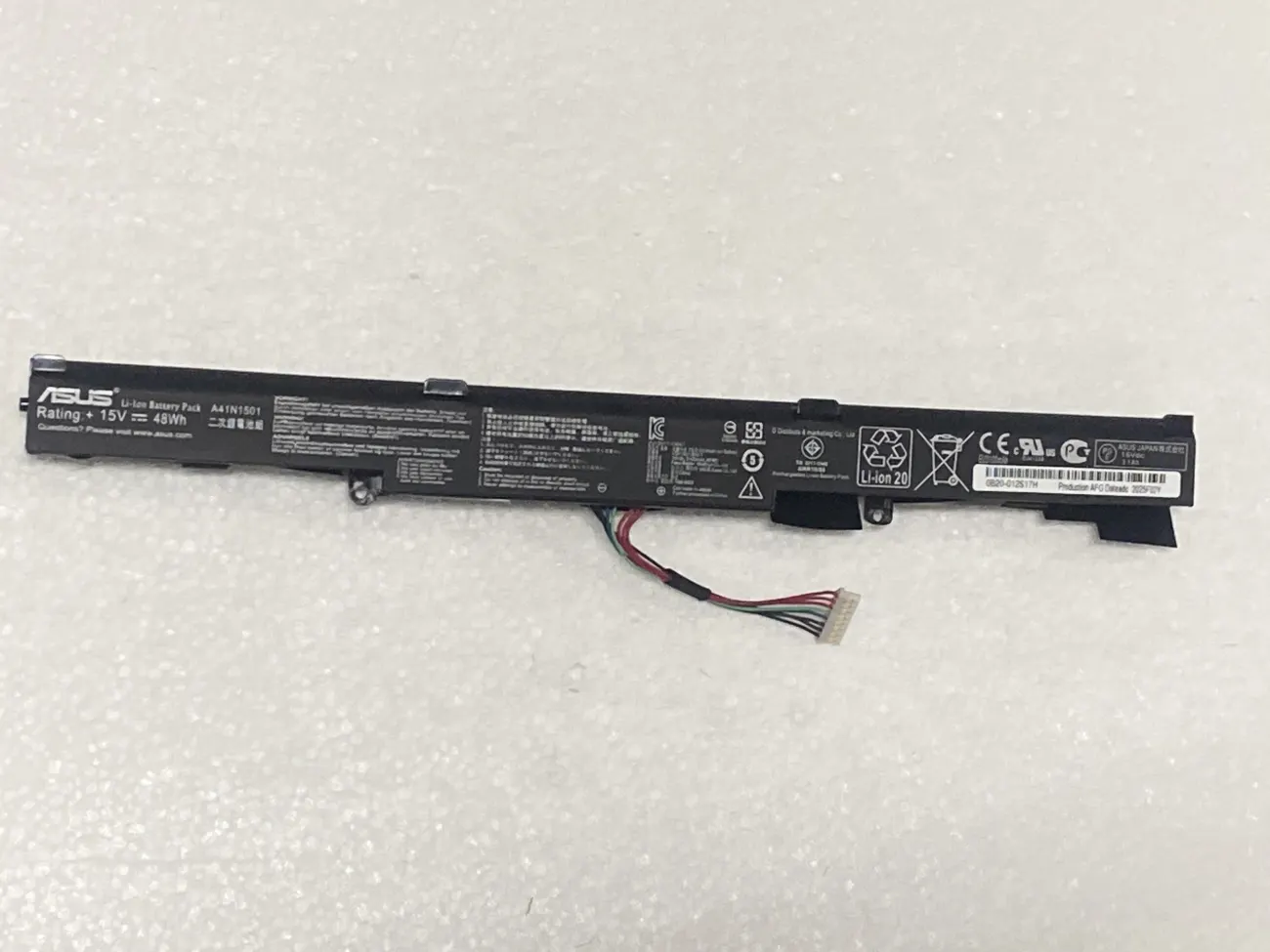PIN ASUS GL752 A41N1501 (ZIN) - 4 CELL - Asus ROG GL752 GL752J GL752V N552 N552V N752 N752V, A41N1501 mặt trước