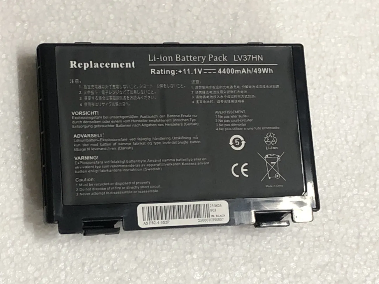 Pin ASUS K40 OEM mặt trước