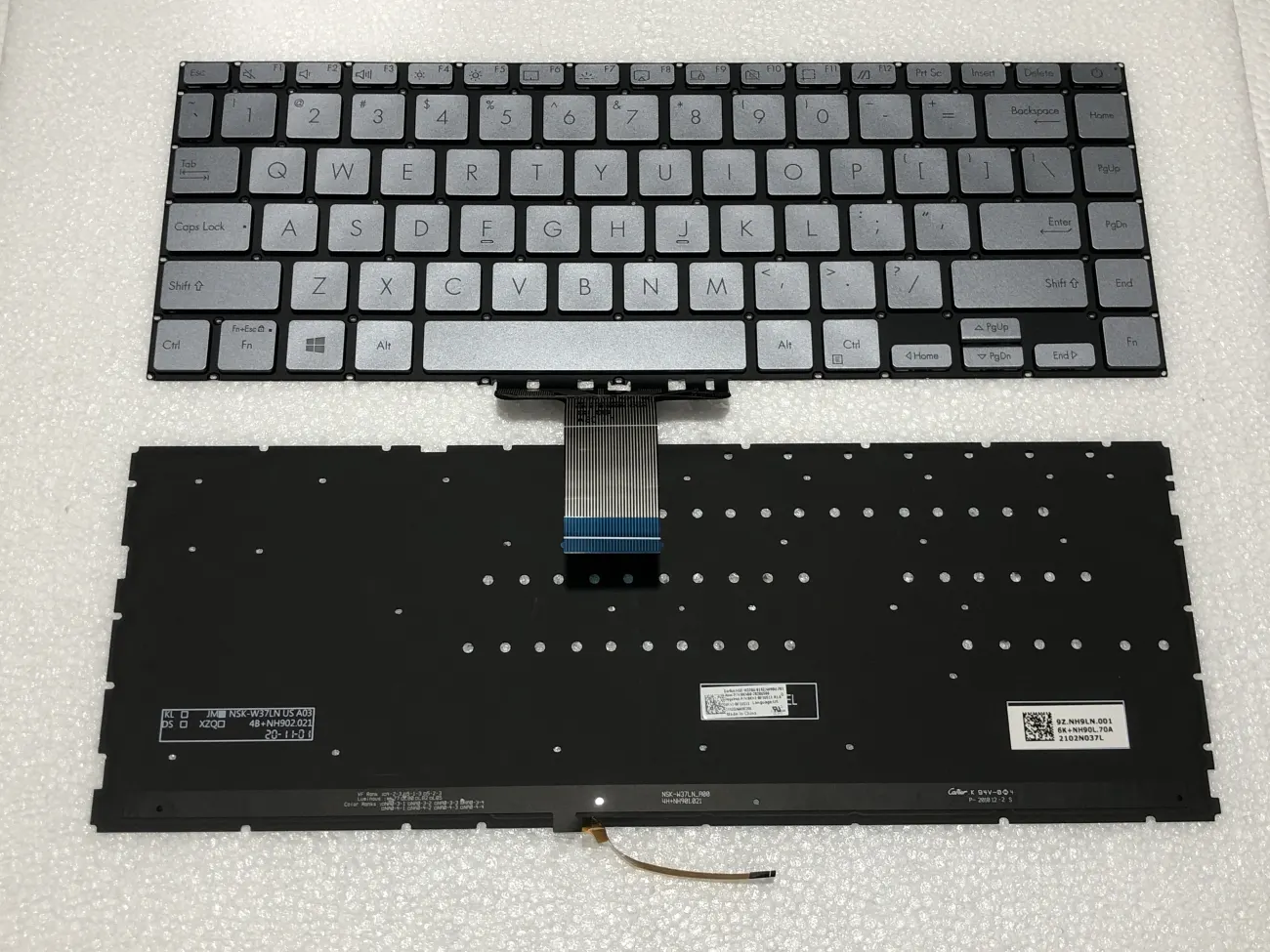 Bàn phím ASUS Q408 BẠC CÓ ĐÈN  ( CÁP LED NGẮN HƠN UX425 ) mặt trước