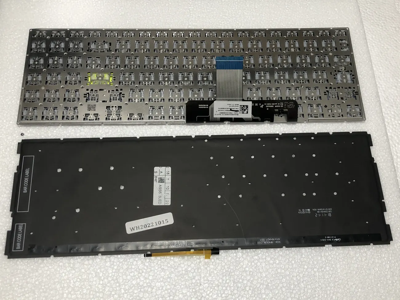 Bàn phím ASUS S533 X521 BẠC (CÓ ĐÈN, ) =>Asus Vivobook S533 S533E S533EA S533F S533FA, Vivobook X521 X521FA X521FL X521EA X521EQ X521UA X521IA X521JQ E510 E510M E510MA L510 L510M L510MA mặt sau