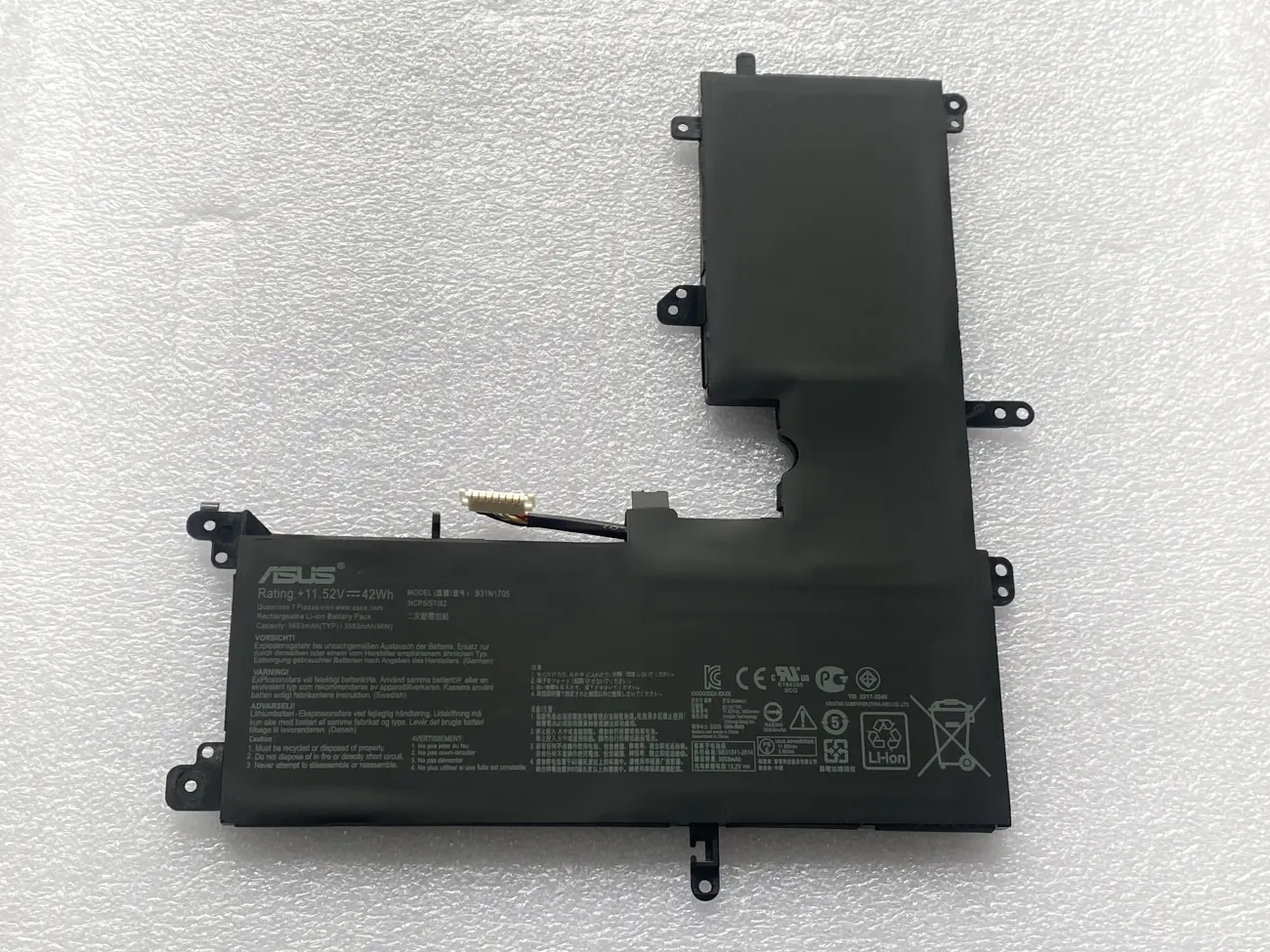 Pin ASUS TP401 B31N1705 (ZIN) - 3 CELL mặt trước