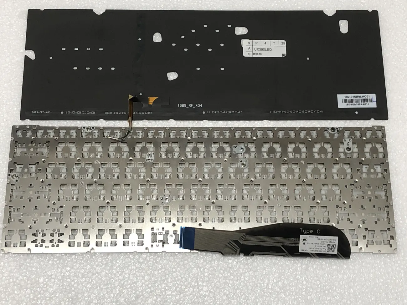 Bàn phím ASUS UX390 ĐEN (LED, BH 6TH) - Asus Zenbook UX390 UX390U UX390UA mặt sau