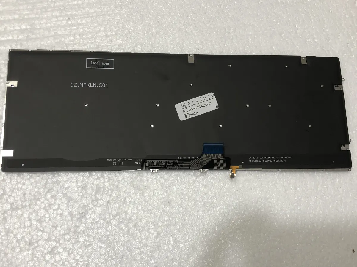 Bàn phím ASUS UX431 S431 BẠC (CÓ ĐÈN) =>Asus ZenBook 14 UX431 UX431FL UX431FLC UX431FA UX431FN UX431DA, VivoBook S14 S431F S431FA S431FL mặt sau