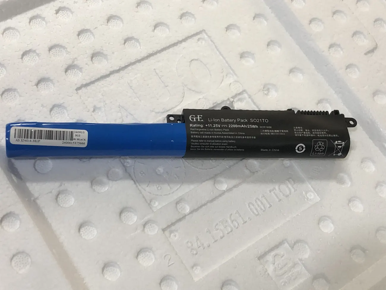 Pin ASUS X540O3CE mặt trước