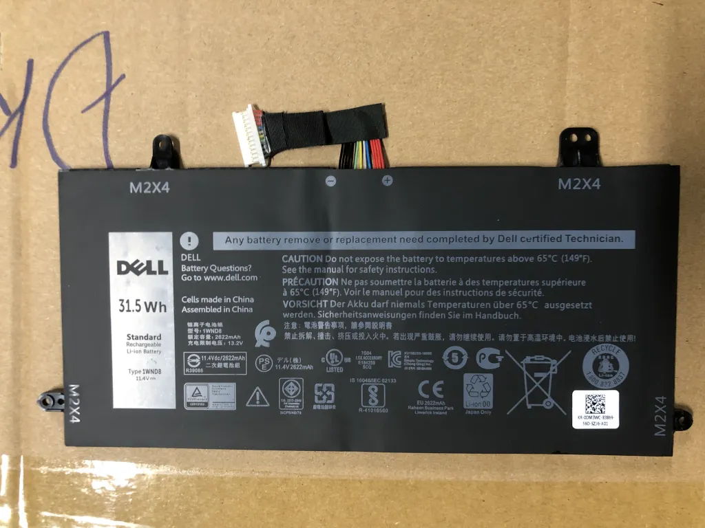 Pin DELL 5285 31.5WH (ZIN) - 3 CELL *KO KÉN WH* - Latitude 12 5285 5290, 05JT8G mặt trước