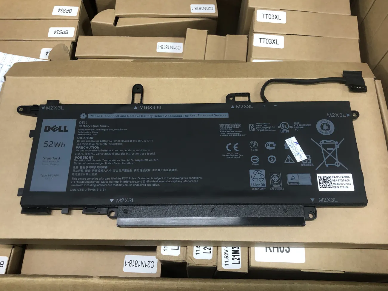 PIN DELL LATITUDE 7400 (2-IN-1) 52WH NF2MW (ZIN) - 4 CELL - Dell Latitude 7400 (2-in-1), Dell Latitude 9410, NF2MW mặt trước
