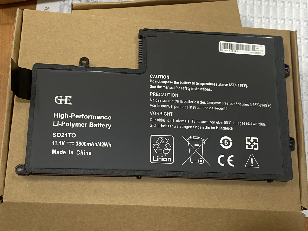 Pin DELL 3450 3550 TRHFF OEM mặt trước