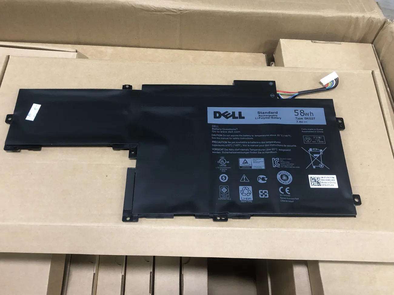 Pin Dell 7437 ZIN 5KG27 mặt trước