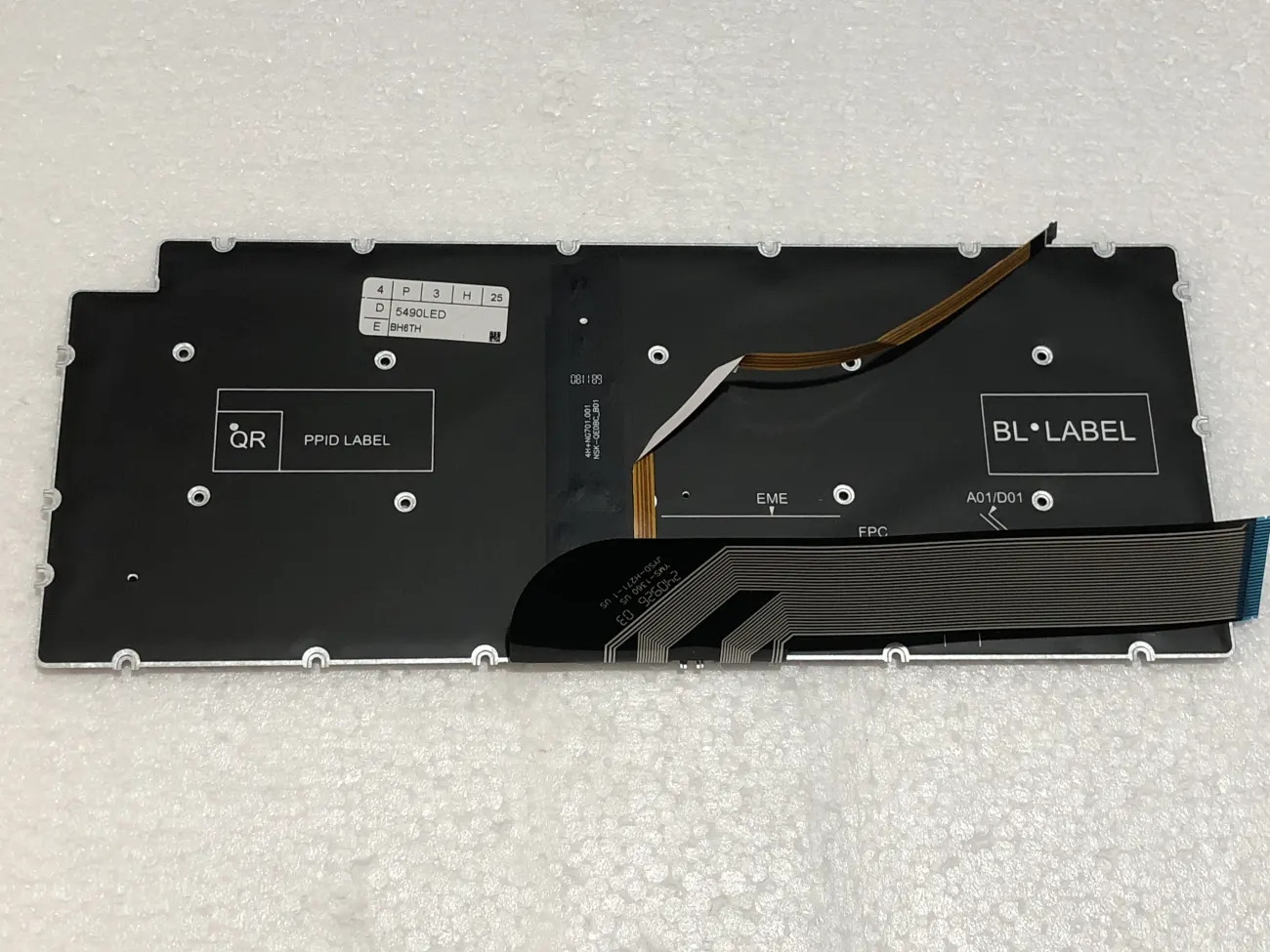 Bàn phím DELL VOSTRO 5490 7491 CÓ ĐÈN *NÚT LXTP NHỎ* =>Dell Vostro 5390 5391 5490 5491 5493 5498 7390 7391 7490 7491, Latitude 3301 3311 3410, Vostro 3400 (Gen 11) mặt sau