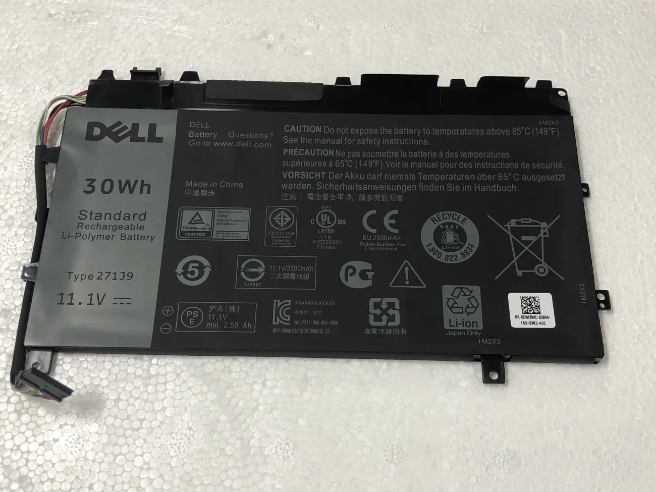 Pin Dell 7350-30WH 271J9 Zin mặt trước