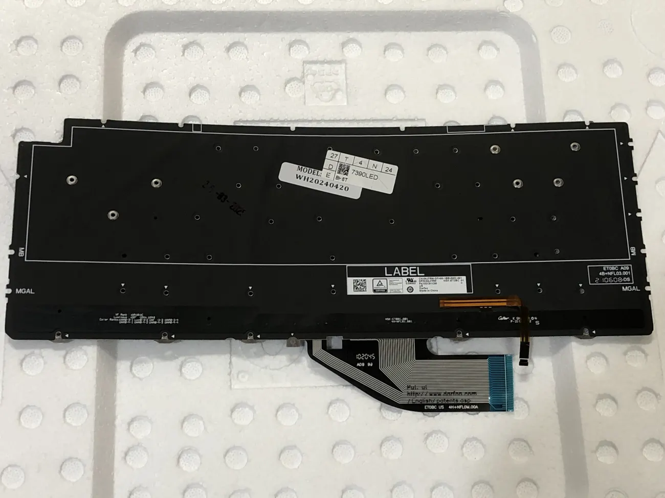 Bàn phím Dell XPS 13 7390 Tablet 2-in-1, Dell XPS 13 9310 2-in-1 ĐEN (CÓ ĐÈN)黑色，带背光 mặt sau