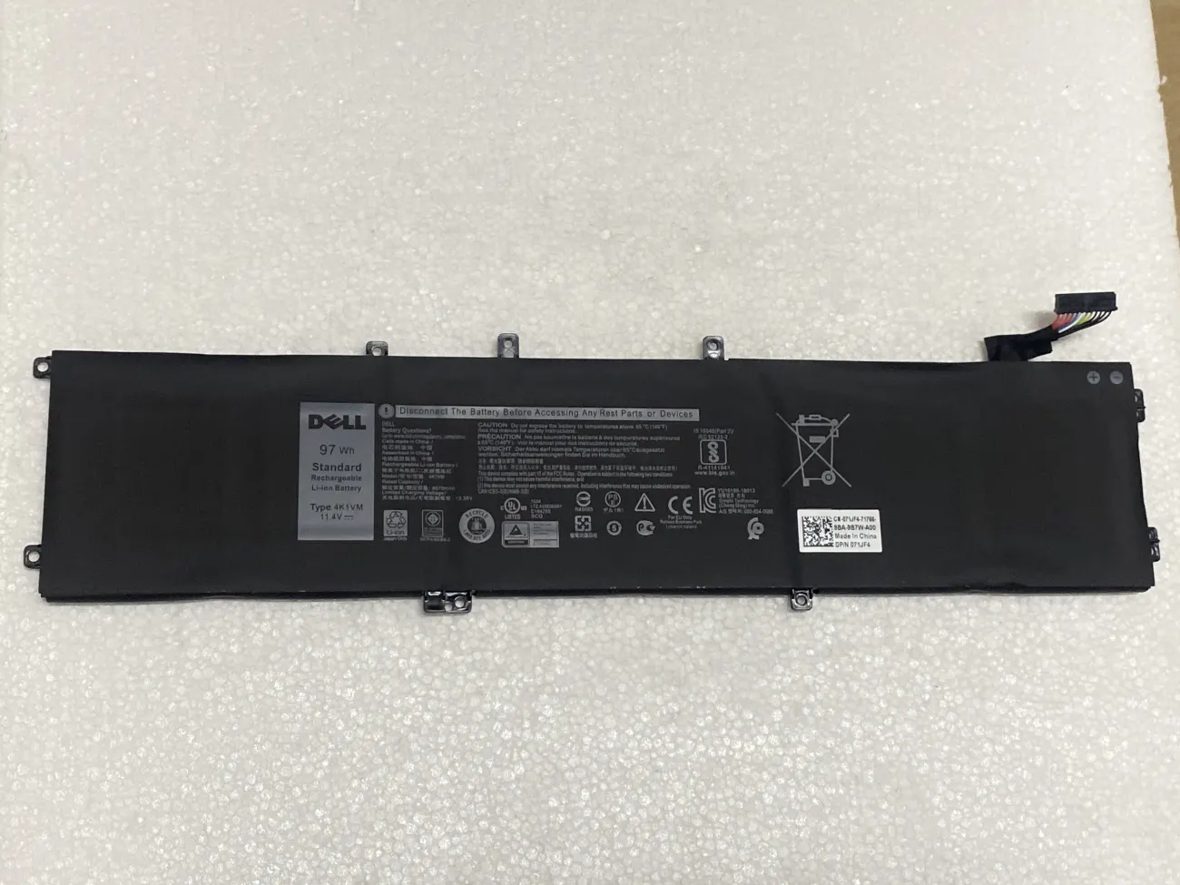 PIN DELL XPS 9570 97WH 4K1VM (ZIN) - 6 CELL - Dell XPS 15 9570, Dell Gaming G7 17 7700, 97W 4K1VM XYCW0 mặt trước
