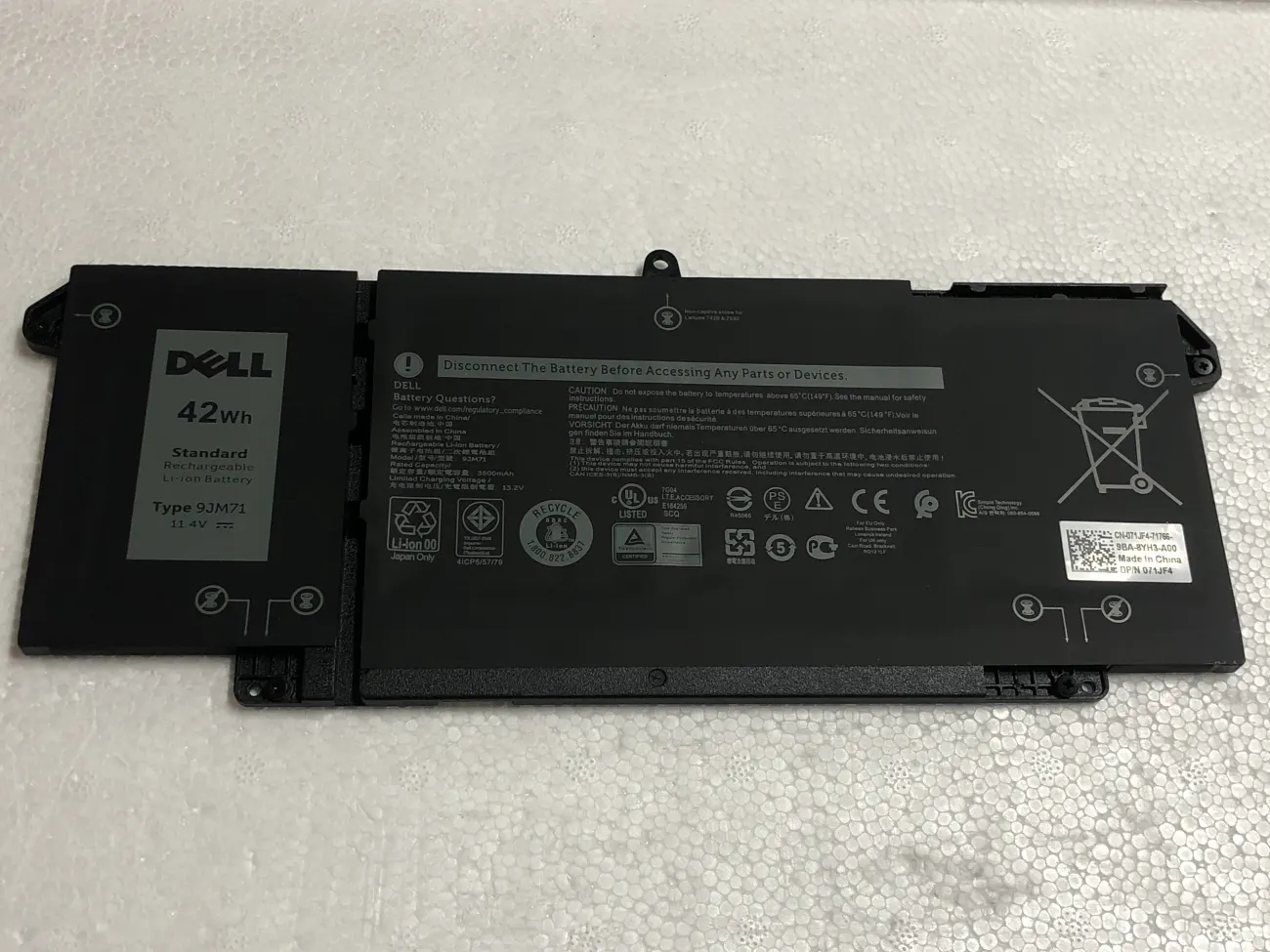 PIN DELL LATITUDE 7420 9JM71 42WH (ZIN) - 4 CELL - Dell Latitude 5320 7320 7420 7520, 9JM71 mặt trước