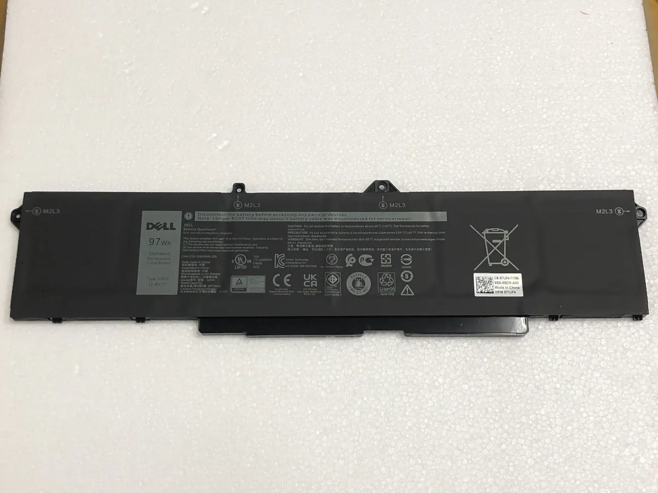 PIN DELL LATITUDE 5521 9JRV0 97WH (ZIN) - 6 CELL *KÉN WH* - Dell Latitude 5421 5431 5521 5531, Precision 3470 3561 3571, Alienware M17 R5 AMD, 9JRV0 mặt trước