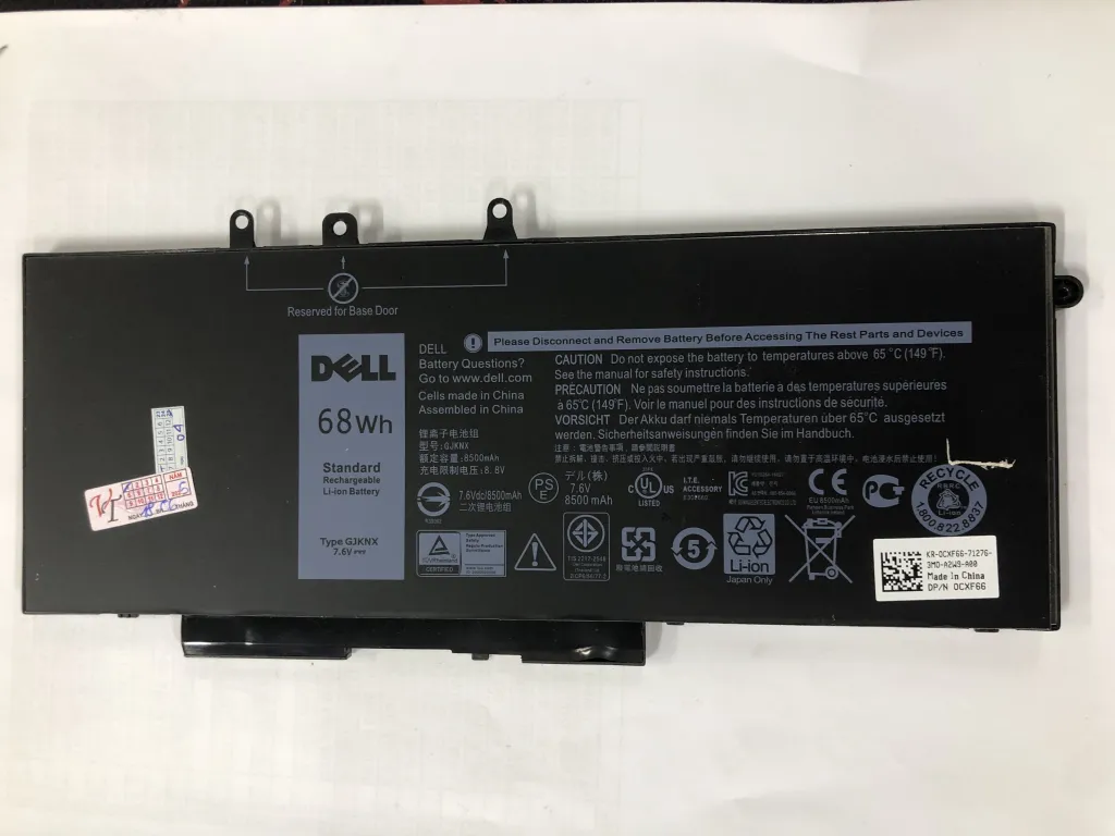 Pin Dell E5480 GJKNX 68Wh ZIN mặt trước