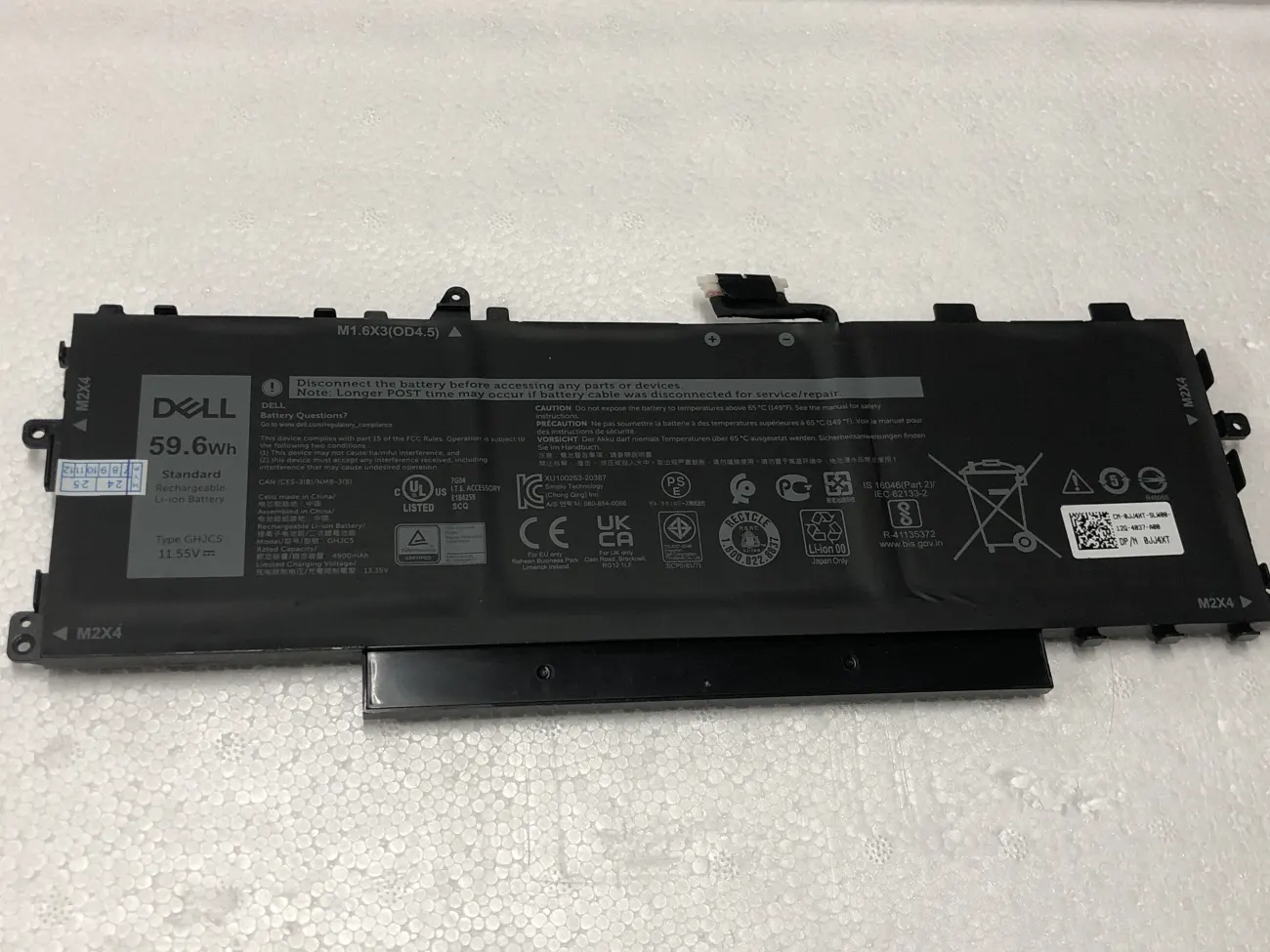 PIN DELL LATITUDE 9420 59.6WH GHJC5 (ZIN) - 3 CELL *KO KÉN WH* - Dell Latitude 9420 9430, Latitude 9420 (2-in-1), Latitude 9430 (2-in-1), 3VV58 0JJ4XT mặt trước