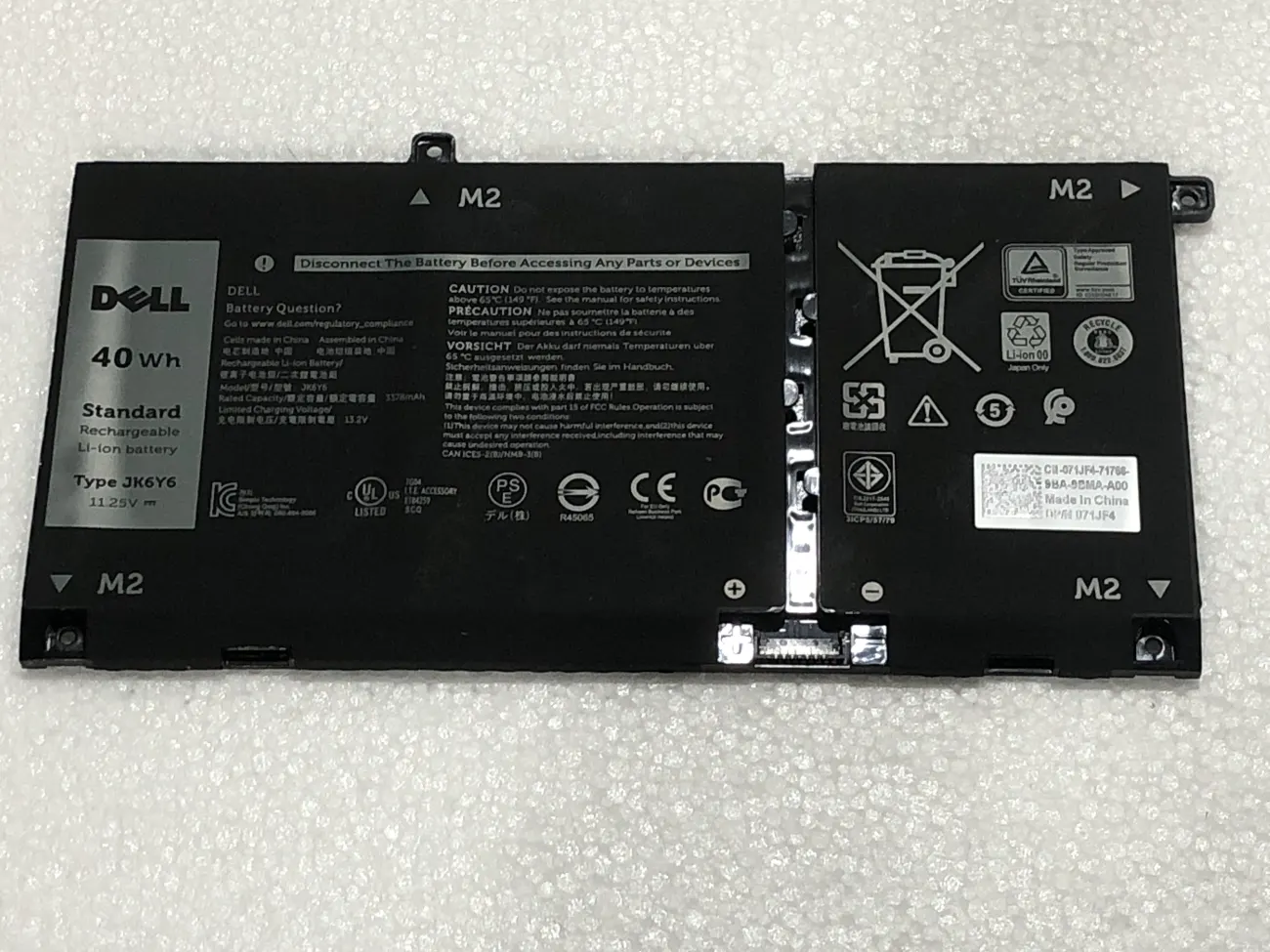 PIN DELL LATITUDE 3410 40WH JK6Y6 (ZIN) - 3 CELL *KO CẤN HDD* - Dell Latitude 3410 3510, Vostro 5300 5401 5402 5501 5502, Inspiron 5300 5400 5401 5402 5408 5409 5501 5508 7300 7405 7500, JK6Y6 mặt trước