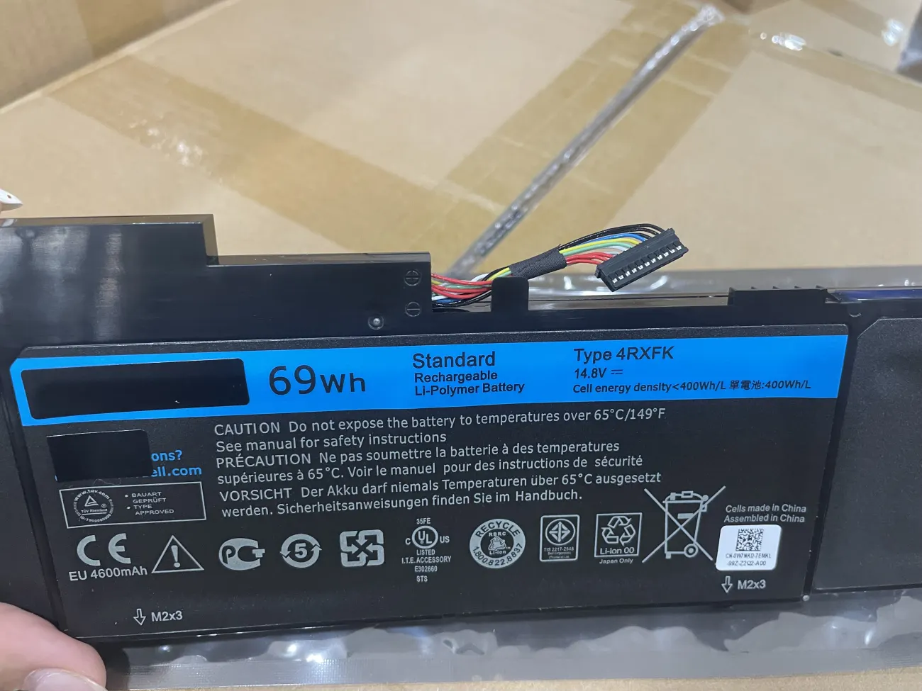 Pin Dell Ultrabook 14-L421x/ 4RXFK ZIN mặt sau