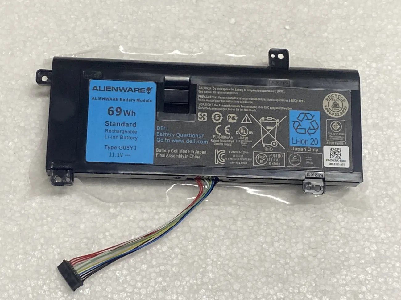 Pin DELL ALIENWARE M14X R3 (ZIN) - 8 CELL mặt trước