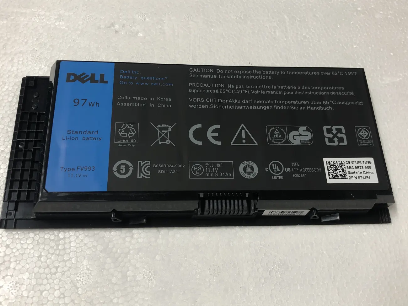 Pin Dell M4600Z9CE M6600 FV993 mặt trước