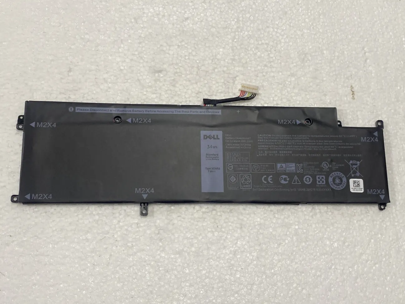 Pin laptop Dell Latitude 13 7370 E7370 – LATITUDE 7370 34WH XCNR3 (ZIN) – 4 CELL mặt trước