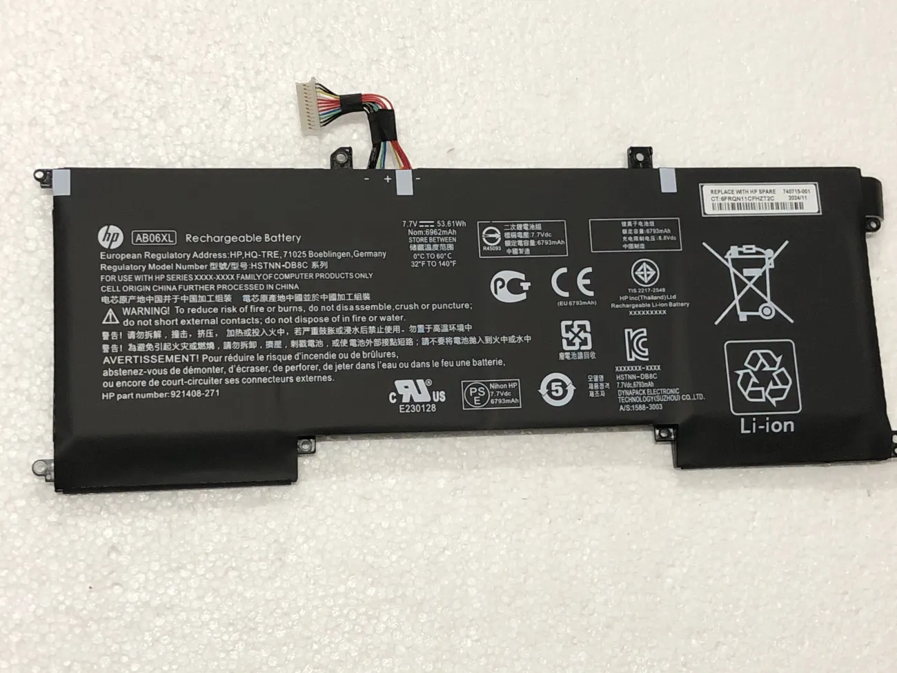Pin HP AB06XL Zin mặt trước