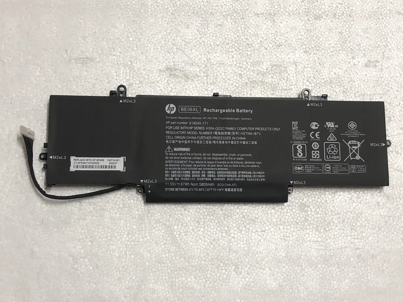 Pin HP 1040 G4 BE06XL (ZIN) - 3 CELL mặt trước