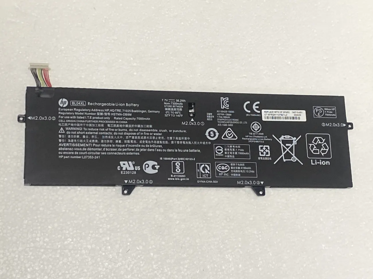 PIN HP 1040 G5 G6 BL04XL (ZIN) - 4 CELL - Hp EliteBook X360 1040 G5, Hp Elitebook X360 1040 G6, BL04XL mặt trước
