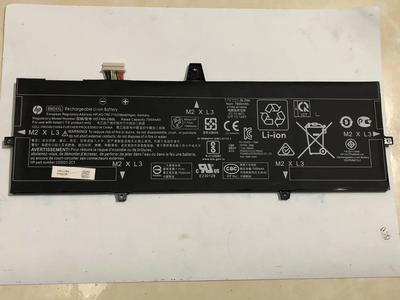 PIN HP ELITEBOOK X360 1030 G3 G4 BM04XL (ZIN) - 4 CELL - HP EliteBook x360 1030 G3, EliteBook x360 1030 G4, BM04XL mặt trước