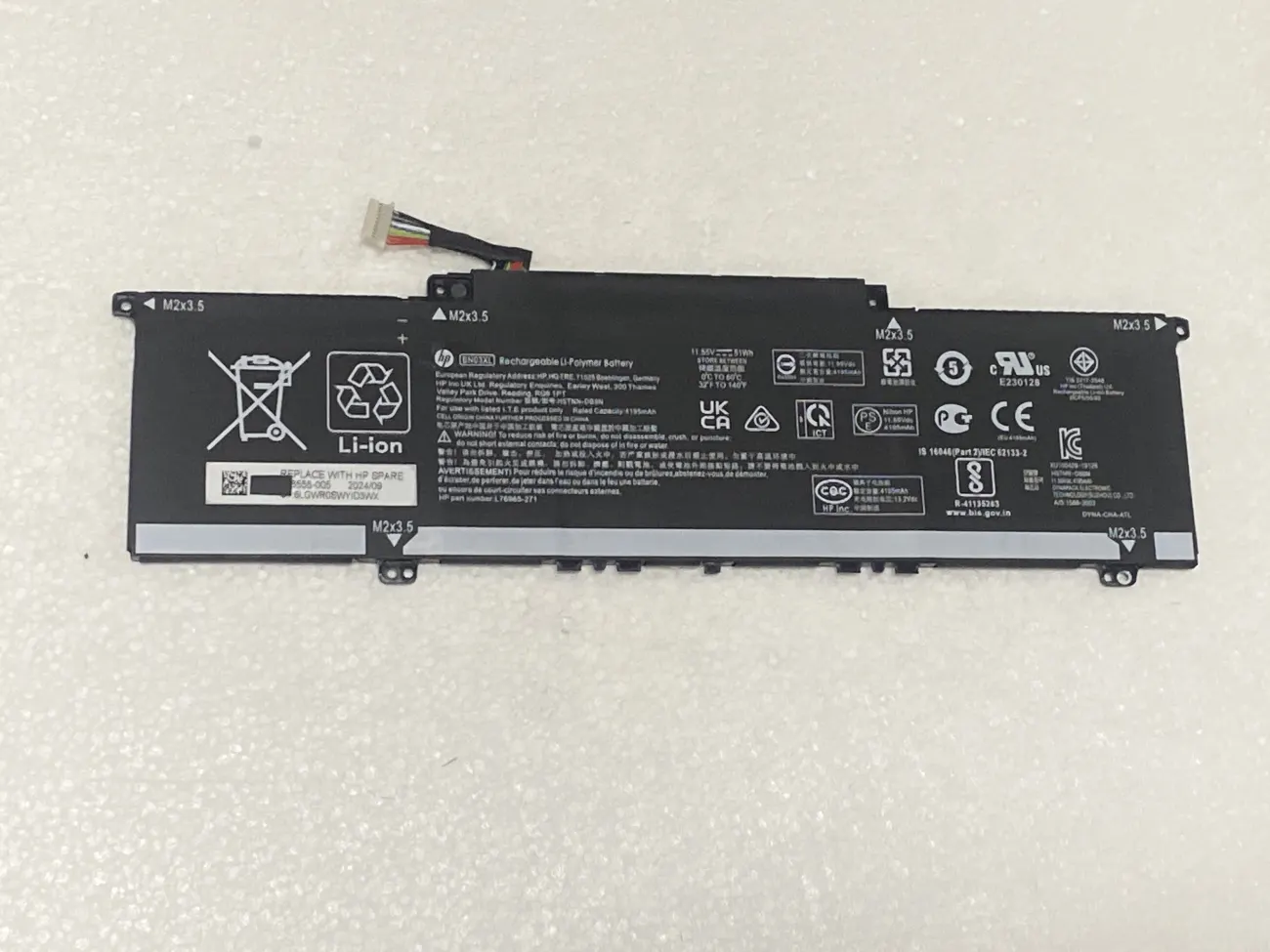 PIN HP 13-AY000 BN03XL (ZIN) - 3 CELL - Envy X360 13-ay000, 13-ba000, 15-ed000, 15t-ed000, 15m-ee000, BN03XL mặt trước