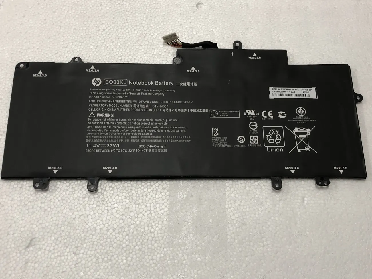 Pin HP 14-X000 BO03XL  - 3 CELL mặt trước
