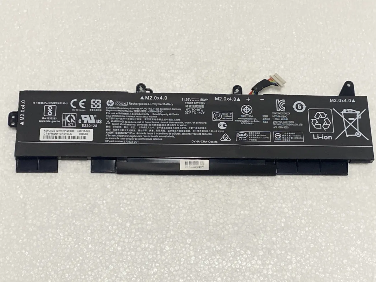 PIN HP 840 G7 CC03XL 56WH (ZIN) - 3 CELL *KÉN WH* - Hp EliteBook 635 G7 G8, 830 G7 G8, 835 G7 G8, 840 G7 G8, 845 G7 G8, HP ZBook Firefly 14 G7, 14 G8, CC03XL 56WH mặt trước