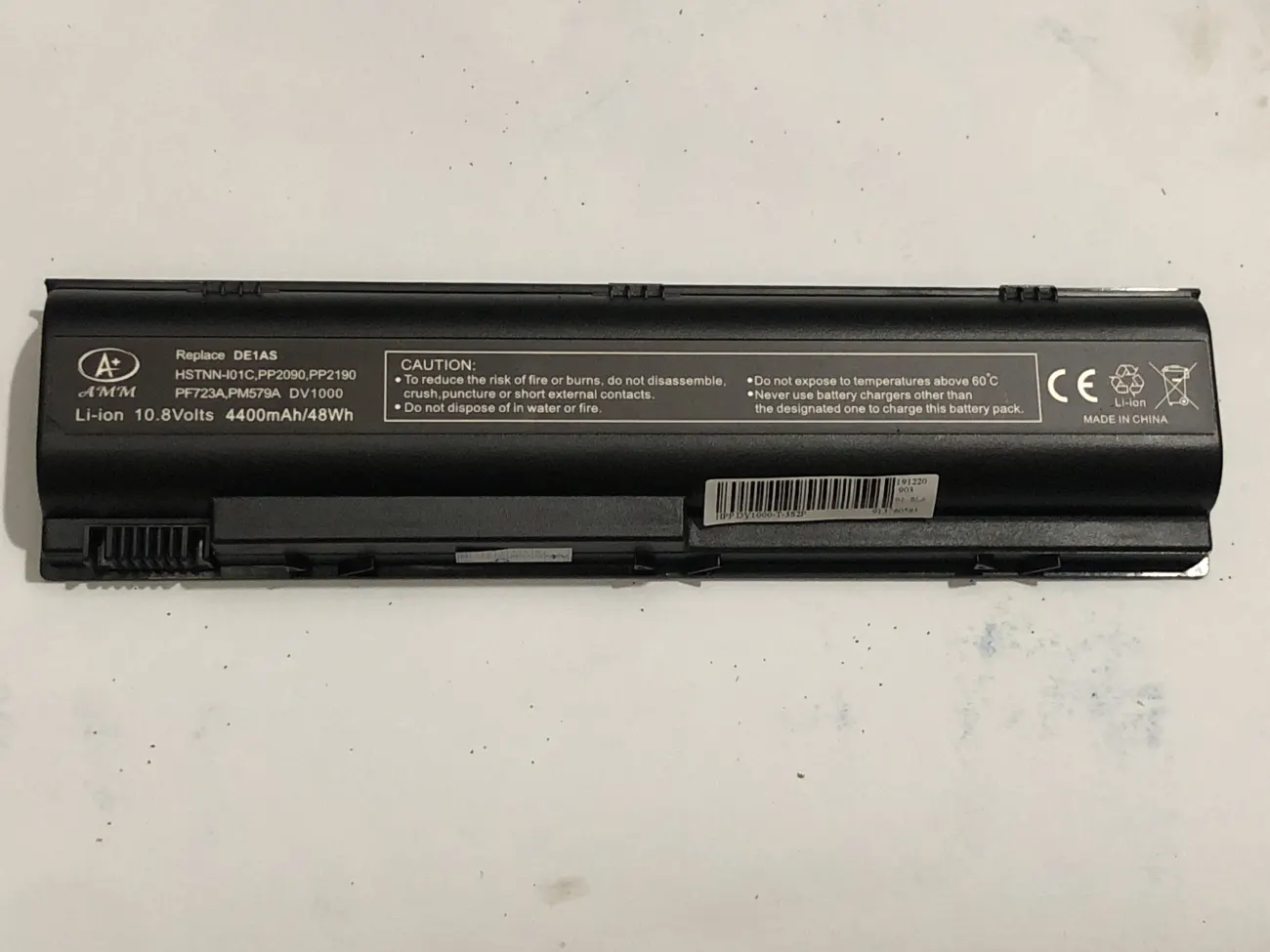Pin hp DV1000 OEM mặt trước