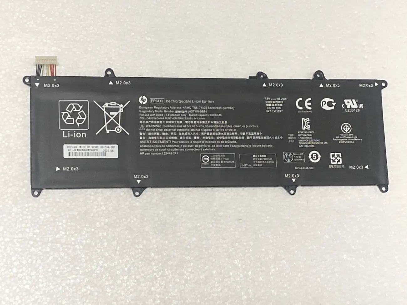 PIN HP ELITE DRAGONFLY G1 G2 EP04XL (ZIN) - 4 CELL - Hp Elite Dragonfly G1 (2019), Hp Elite Dragonfly G2 (2020), EP04XL mặt trước