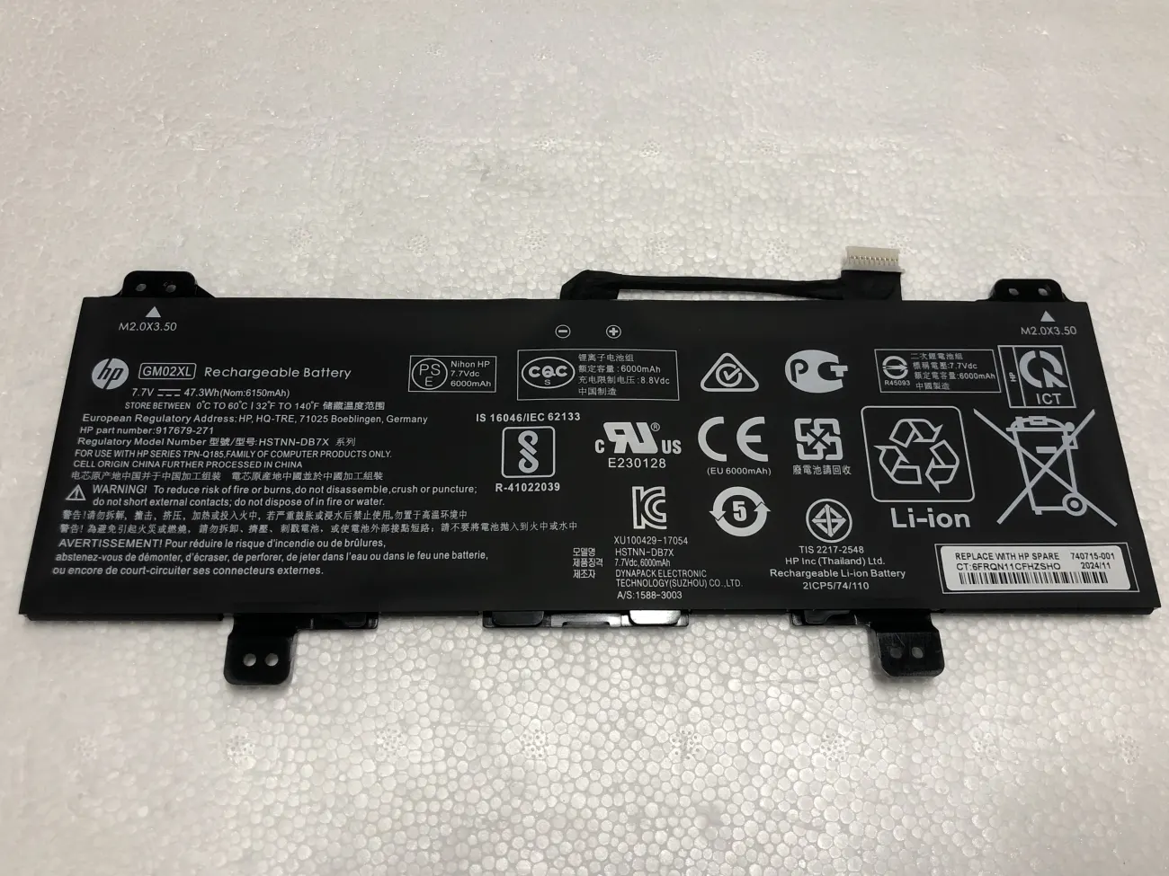 PIN HP CHROMEBOOK 14-CA000 GM02XL (ZIN) - 2 CELL - HP Chromebook 14 G5 G6, Chromebook X360 11 G1 G6, Chromebook 11-AE000, Chromebook 14-CA000, GM02XL mặt trước