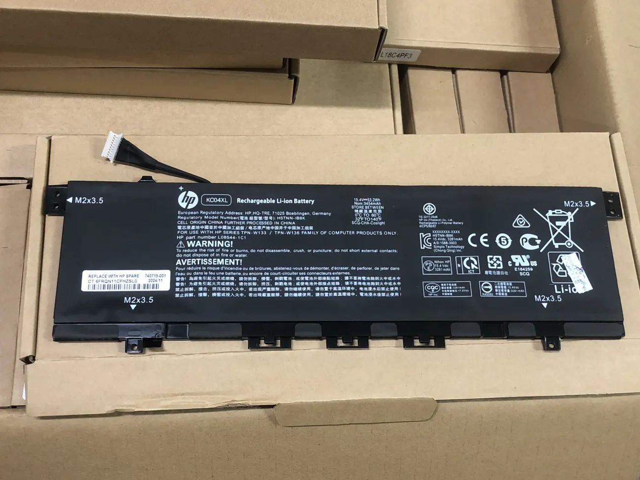 Pin HP 13-AH000 KC04XL (ZIN) - 4 CELL mặt trước