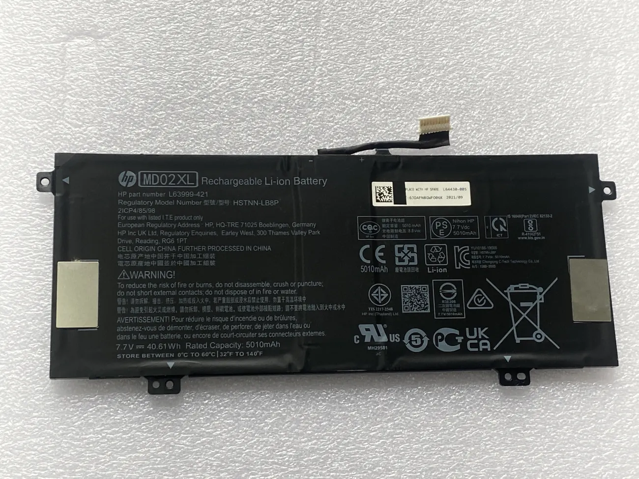 PIN HP CHROMEBOOK 12B-CA000 MD02XL (ZIN) - 2 CELL - Hp Chromebook X360 12b-ca000, Hp Chromebook X360 12-h000, MD02XL mặt trước