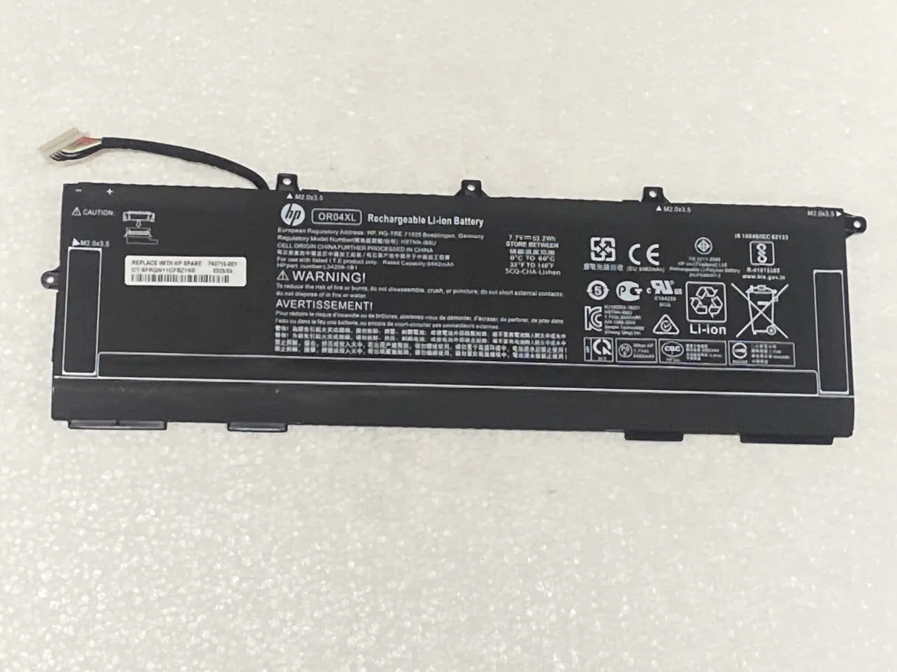 PIN HP 830 G6 OR04XL (ZIN) - 4 CELL - HP EliteBook X360 830 G5 G6, OR04XL mặt trước