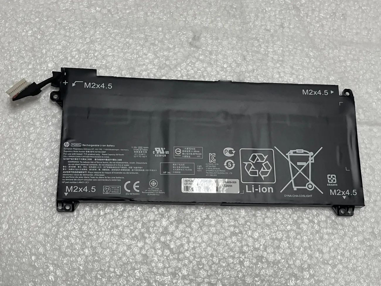 PIN HP OMEN 15-DH000 PG06XL (ZIN) - 6 CELL - HP Omen 15-dh 15-dh000, Hp Omen 5 Air 15-dh000. Mã Part: PG06XL, HSTNN‑DB9F, L48431‑2C1, L48497‑005, 917724‑855, PG06069XL mặt trước